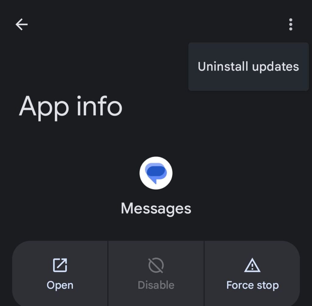 Google Messages crashing