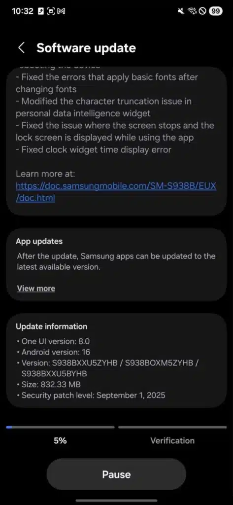 Samsung Galaxy S25 One UI 8 Beta 6 update