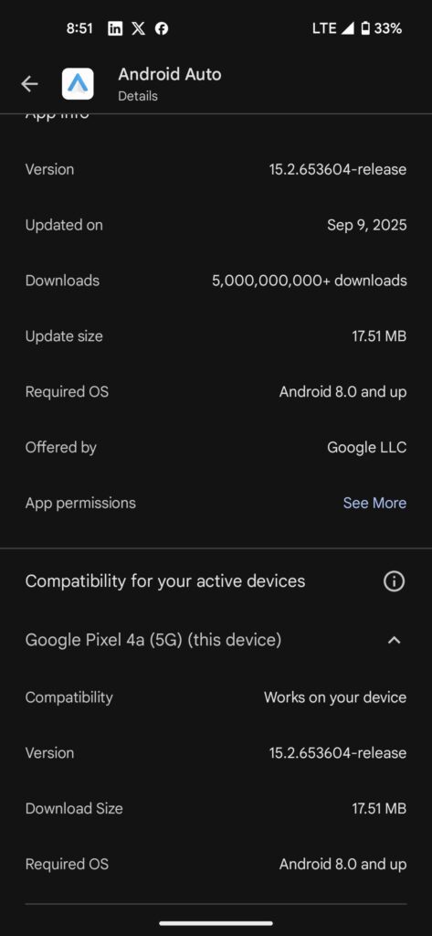 Android Auto 15.2 update