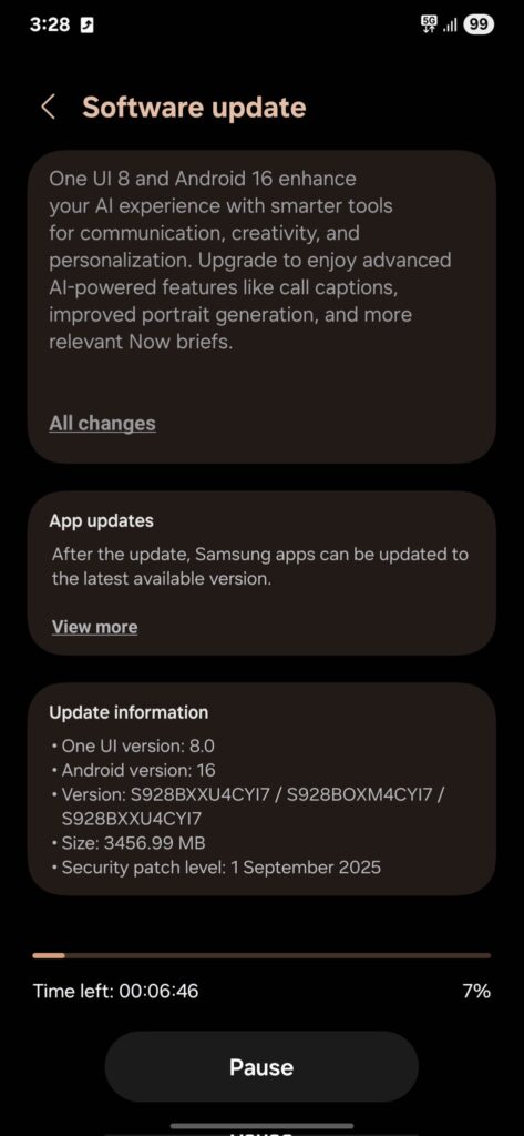 S24 One UI 8 stable update