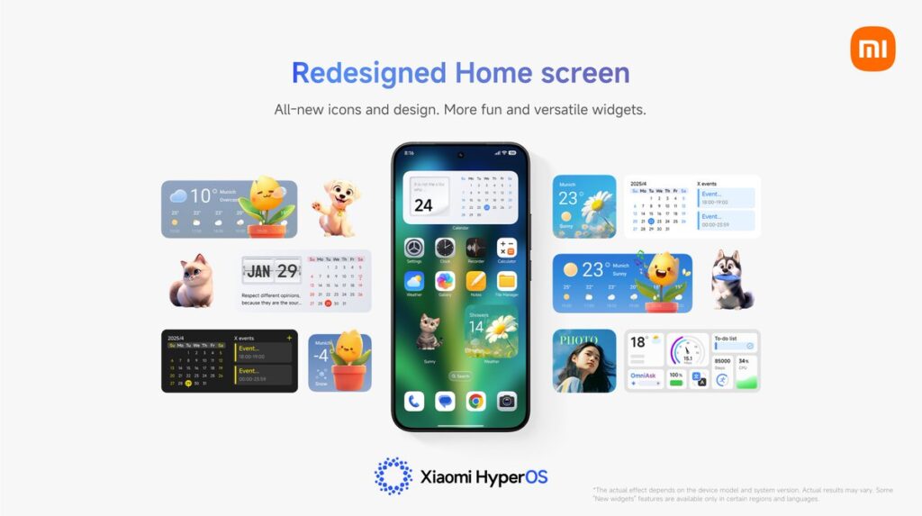 Xiaomi HyperOS 3 Global Home screen design