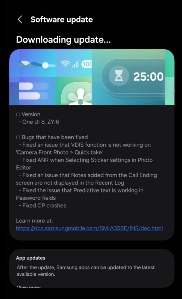 Galaxy A35 One UI 8 Beta 2