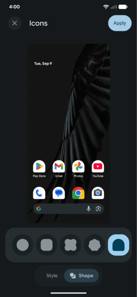 New app icon shapes on Android 