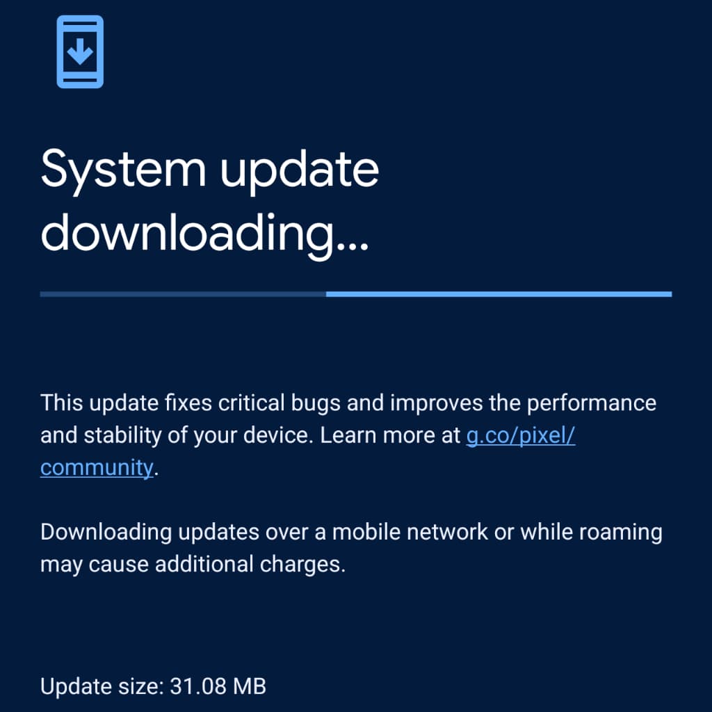 new update for the Pixel 10