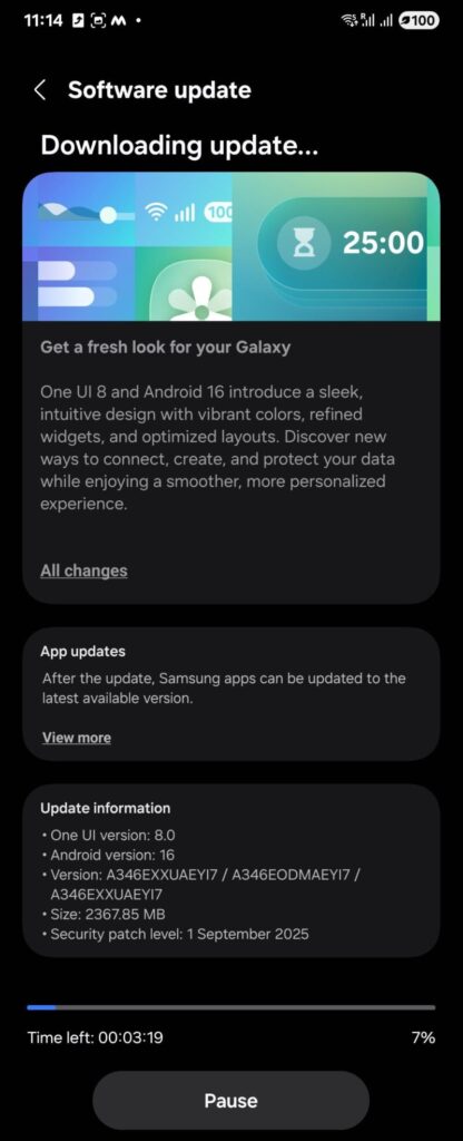 Galaxy A34 One UI 8