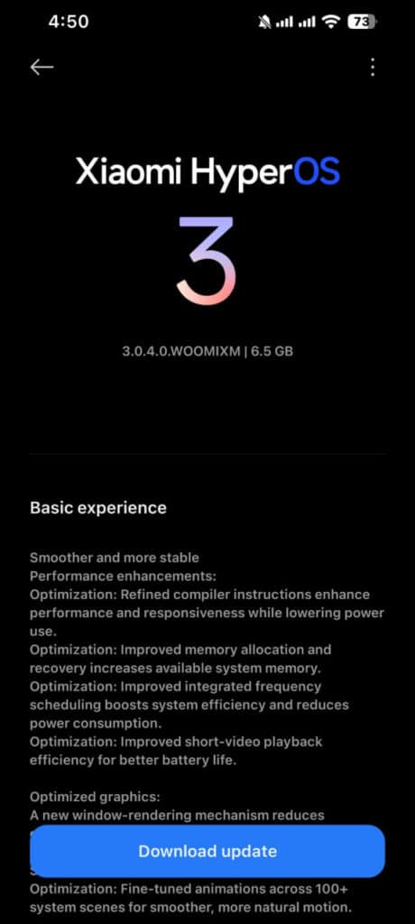 POCO X7 stable HyperOS 3 update