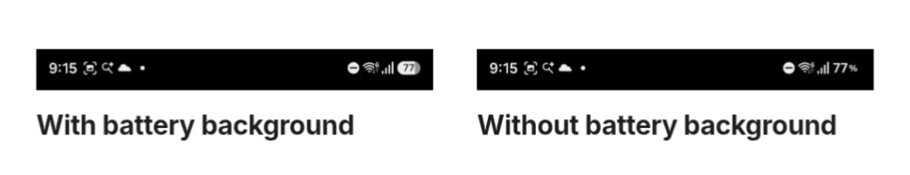 Battery Indicator on Samsung