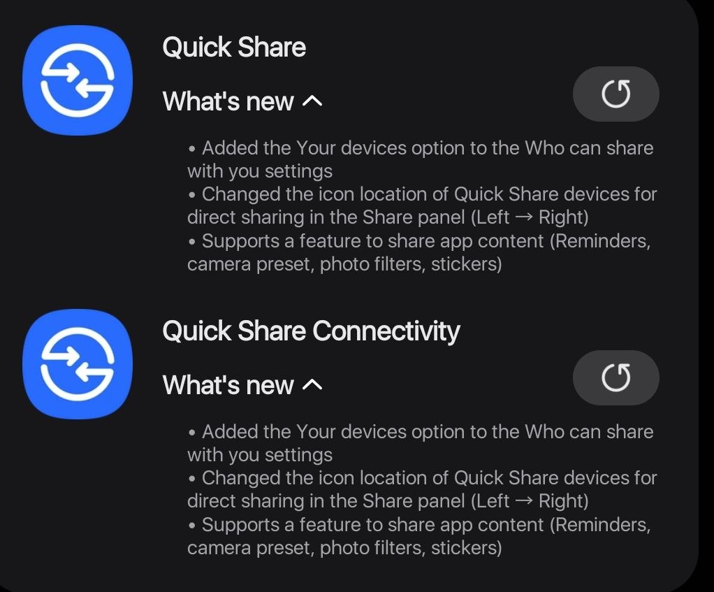 Latest quick share update enables Airdrop support 