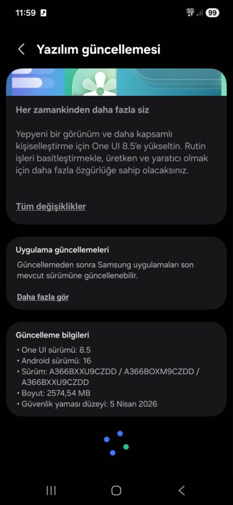 Galaxy A36 stable One ui 8.5 update