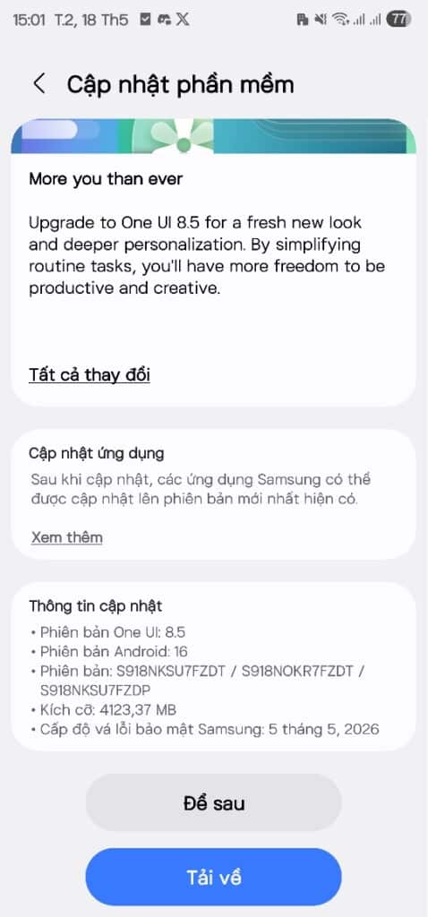 Galaxy S23 stable One UI 8.5